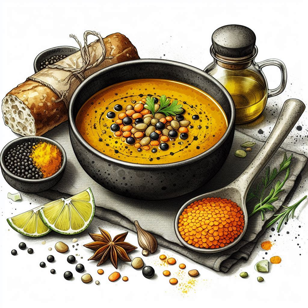 Gluten-Free Lentil Soup with Turmeric and Mango
